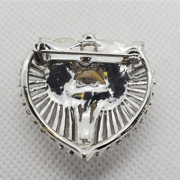 Vintage Silver & Faux Pearl Brooch - Picture 3 of 3